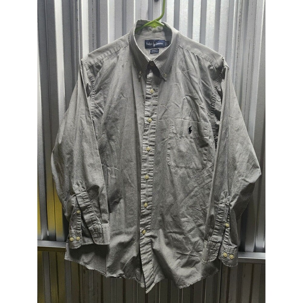 Ralph Lauren Yarmouth Long Sleeve Button-Down Men' Check Shirt Size 16.5 (32/33)